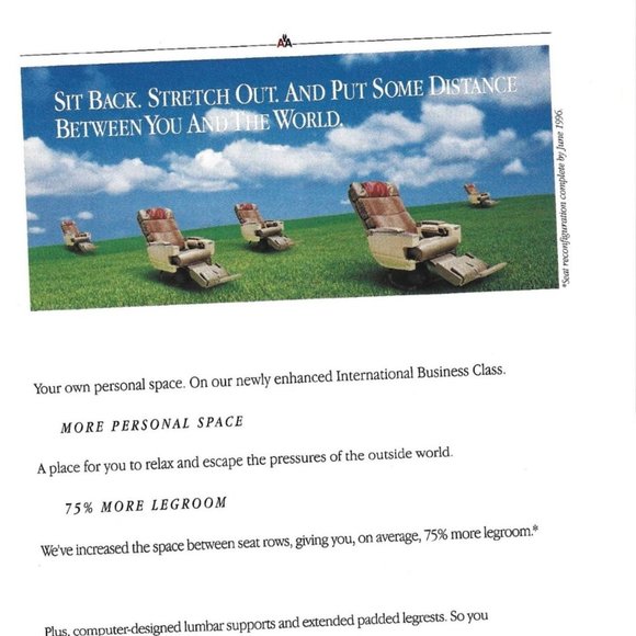 American Airlines International Business Europe Japan 1990s Vintage Print Ad - Picture 2 of 2